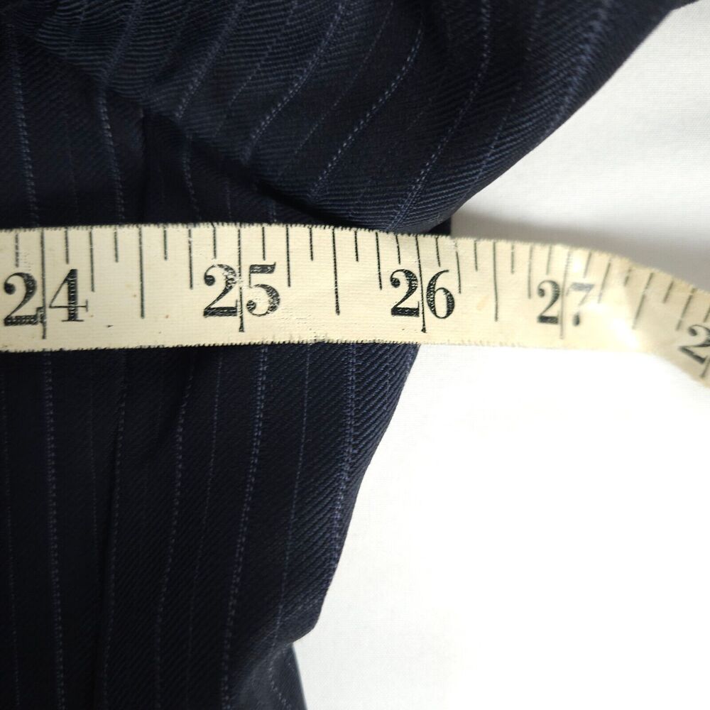 Tom James Corporate Image Navy Pinstripe Blazer Mens 50L 3 Button Sports Coat - Picture 11 of 13